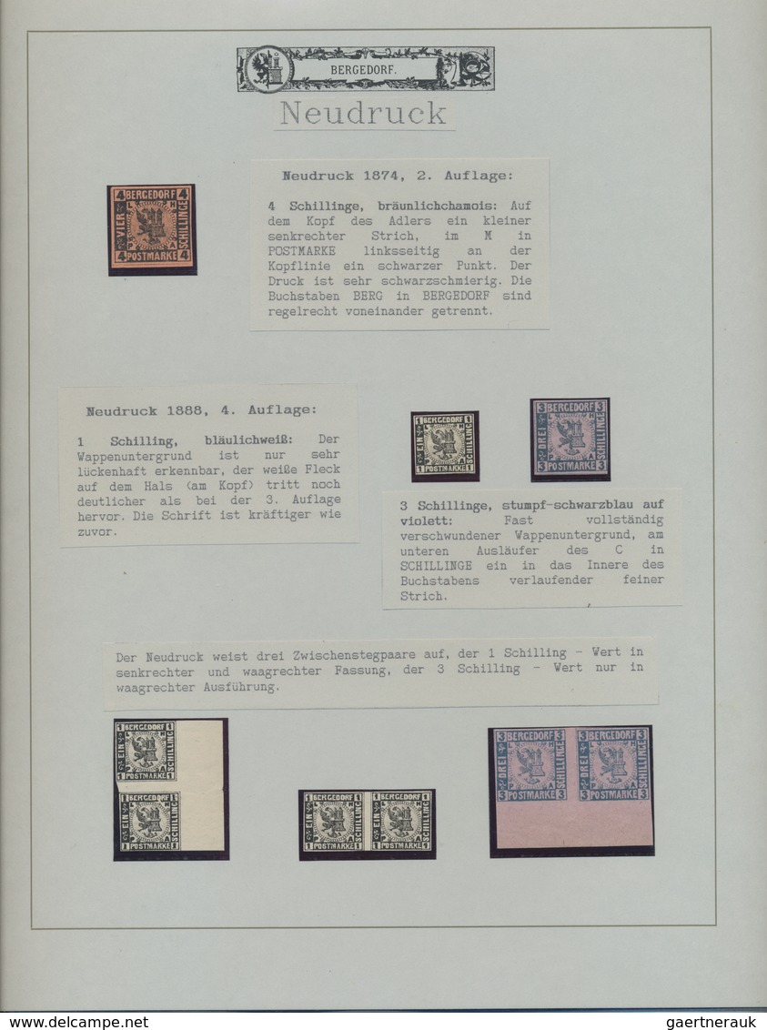 Bergedorf - Marken Und Briefe: 1861/1868, Spezial-Sammlung Der MiNr. 1/5 Auf 23 Instruktiv Beschrift - Bergedorf