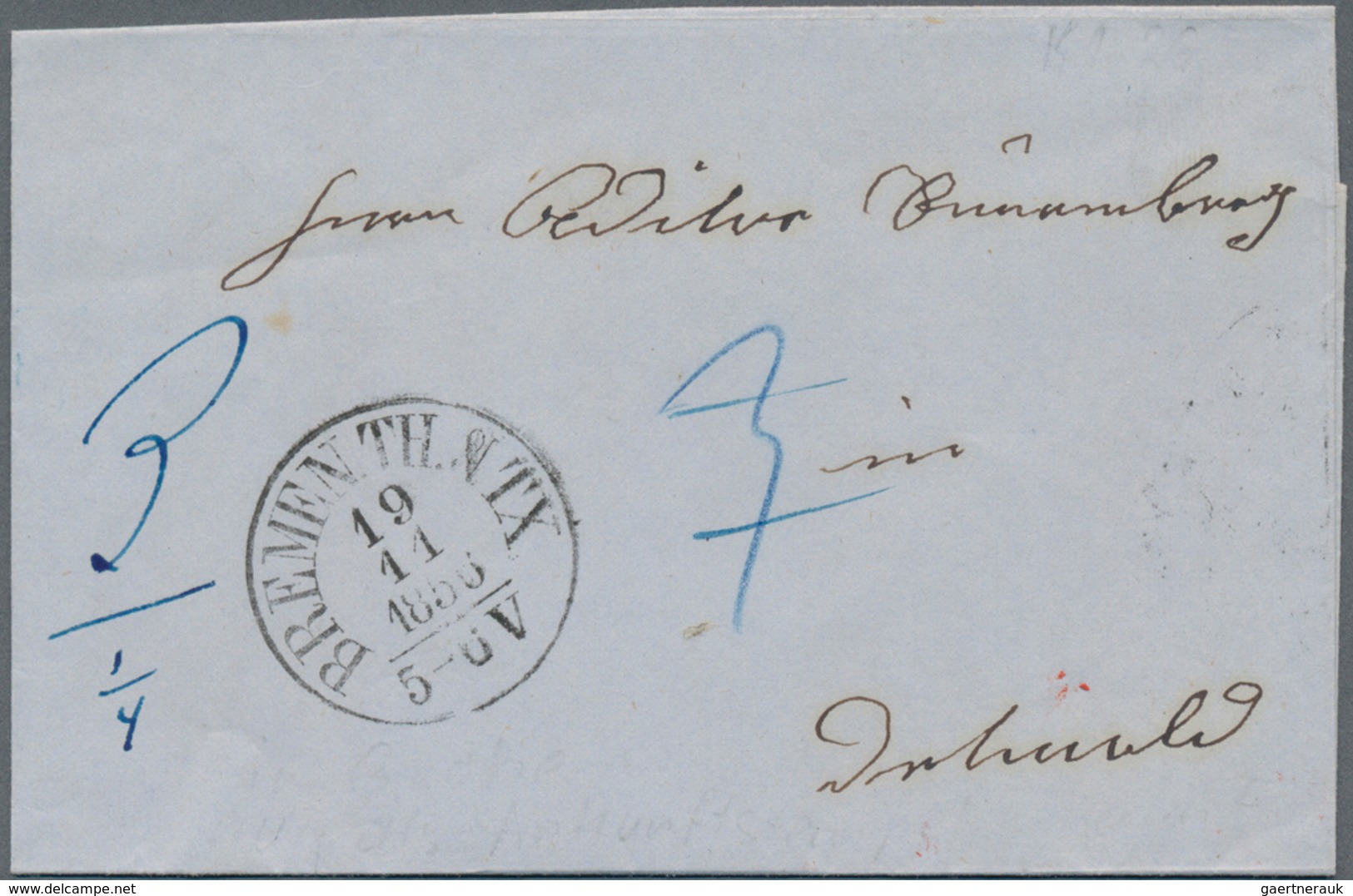 Bremen - Vorphilatelie: 1815/1870 (ca.), Nette Partie Von 28 Meist Markenlosen Belegen Bzw. Einem Po - Prephilately