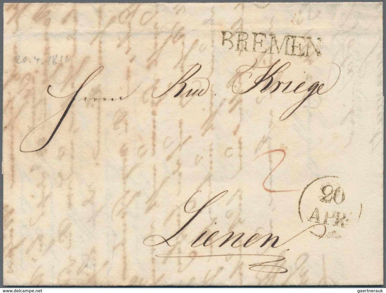 Bremen - Vorphilatelie: 1815/1870 (ca.), Nette Partie Von 28 Meist Markenlosen Belegen Bzw. Einem Po - Prephilately