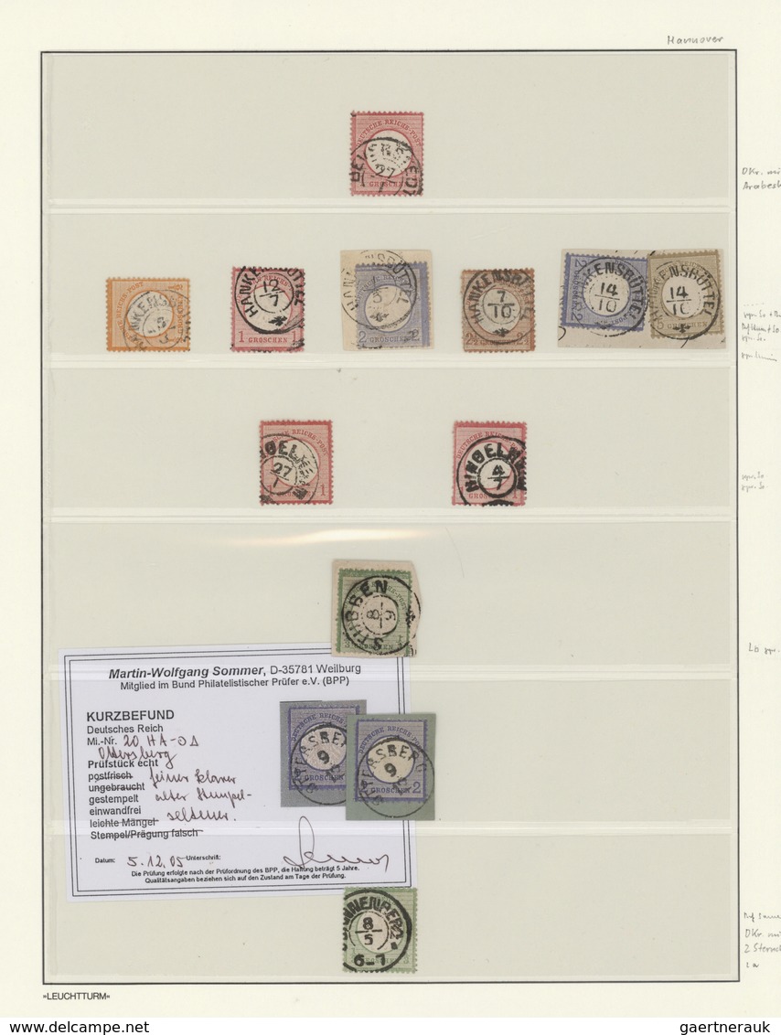 Hannover - Nachverwendete Stempel: 1872/1875, Schöne Spezialsammlung NACHVERWENDETE HANNOVER, BRAUNS