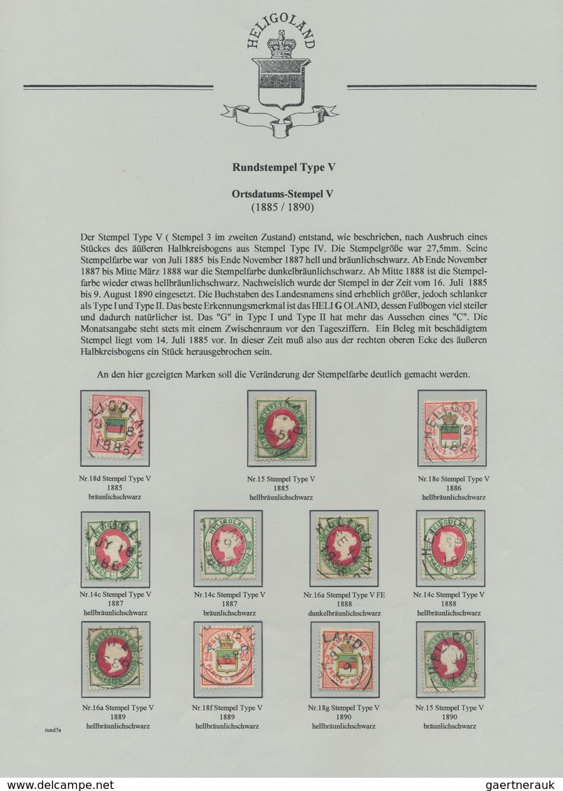 Helgoland - Marken Und Briefe: 1867 - 1890, Ausstellungs-Sammlung Der Ortsdatum-stempel Und Ihre Unt - Héligoland