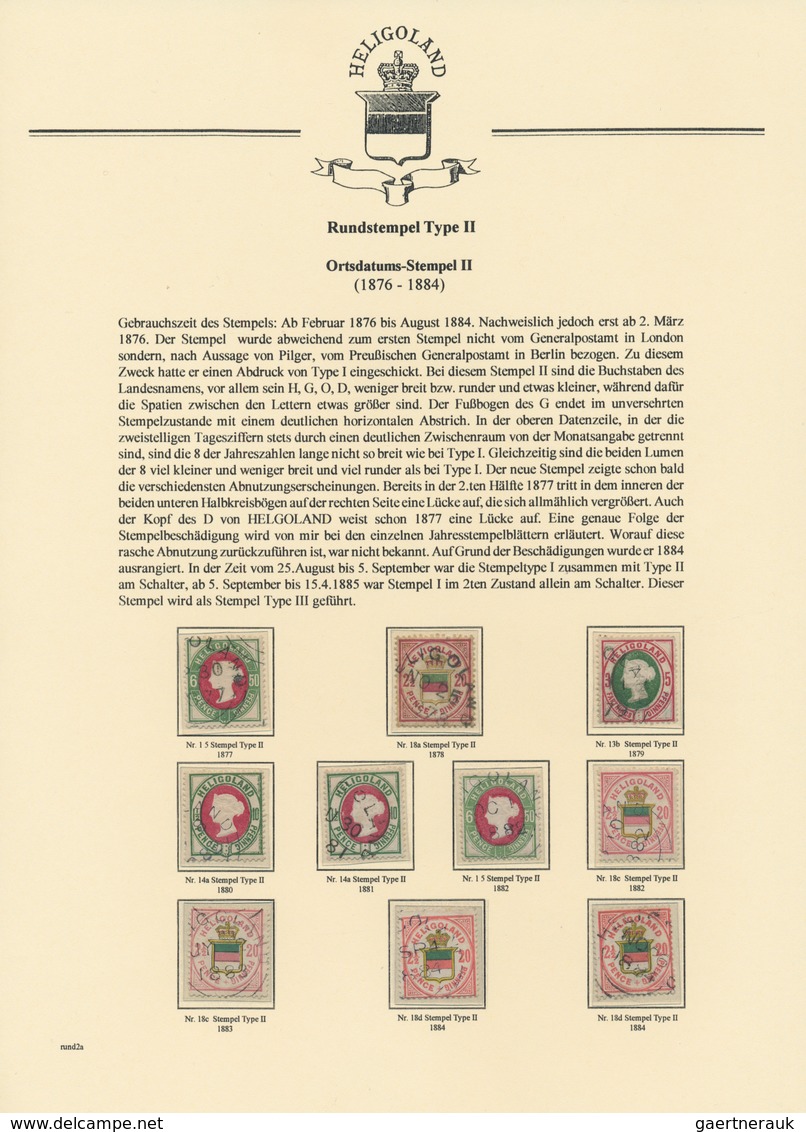 Helgoland - Marken Und Briefe: 1867 - 1890, Ausstellungs-Sammlung Der Ortsdatum-stempel Und Ihre Unt - Héligoland