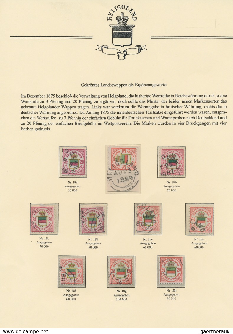 Helgoland - Marken Und Briefe: 1876 - 1890, Freimarken: Wappen Von Helgoland 2½ P / 20 Pf, 10 Einwan - Héligoland