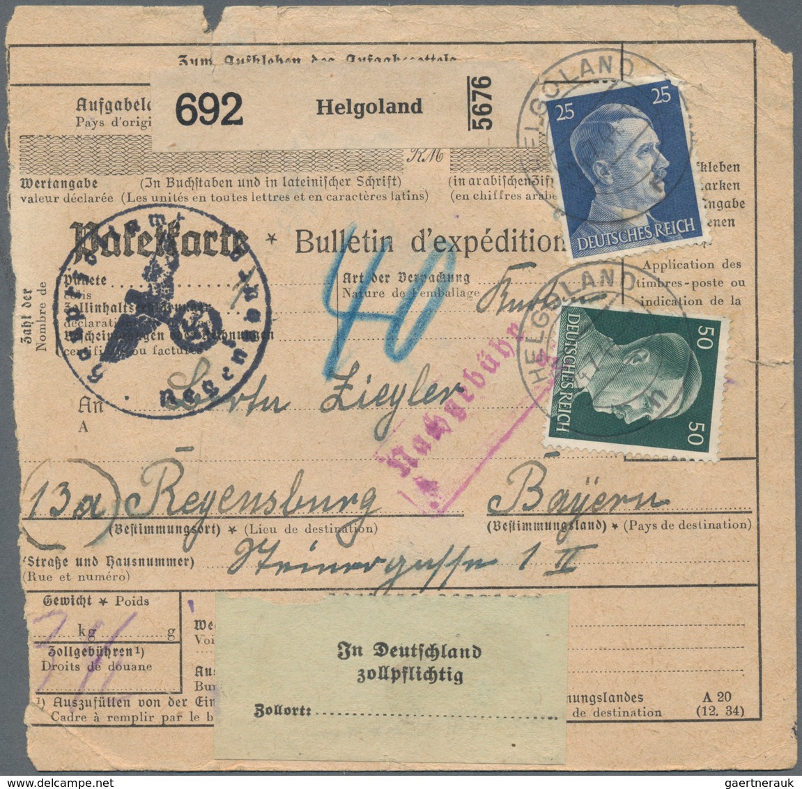 Helgoland - Marken Und Briefe: 1880/1944, Partie Von Zehn Belegen, Dabei Dreimal Ganzsache P6, Fünf - Héligoland