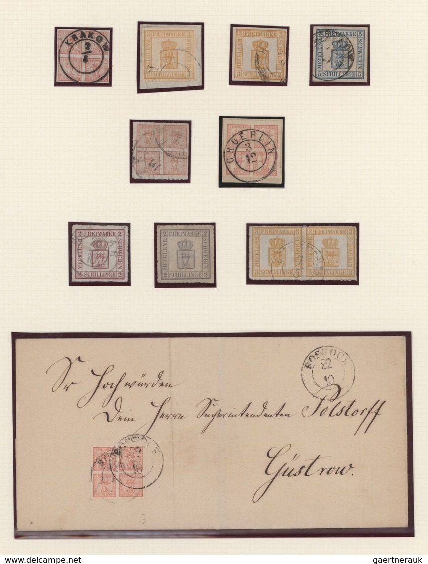 Mecklenburg-Schwerin - Marken Und Briefe: 1856/1867, Saubere, Meist Gestempelte Sammlung Mit Acht Ma - Mecklenbourg-Schwerin