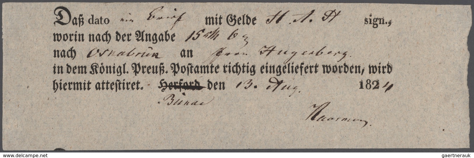 Preußen - Marken und Briefe: 1736/1890, Grafschaft Ravensberg, Sammlung von Ortsstempel u. sonstigen