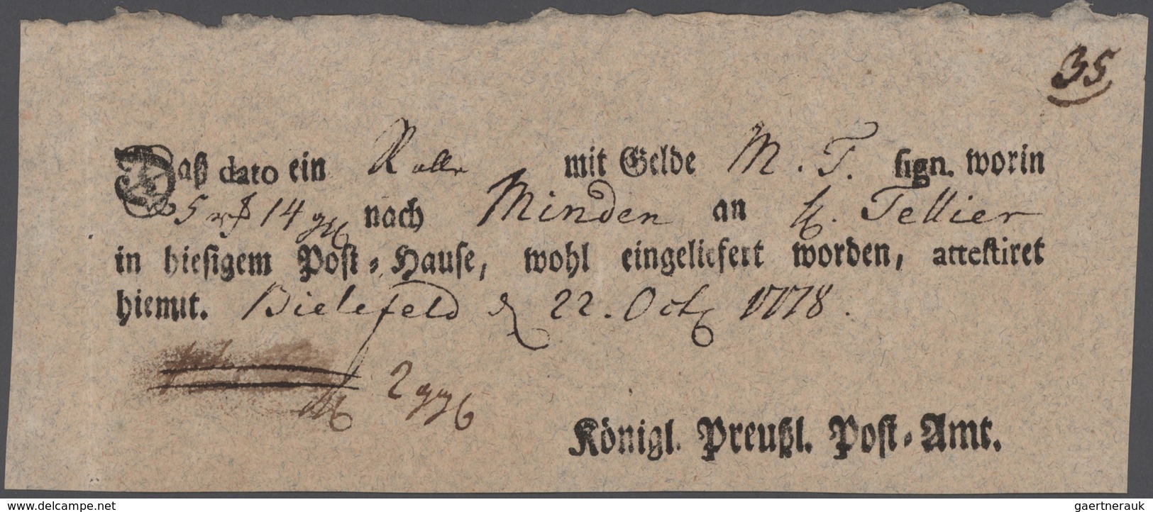 Preußen - Marken Und Briefe: 1764/1875, Ostwestfalen, Interessante Heimatsammlung Von 44 Belege Aus - Other & Unclassified