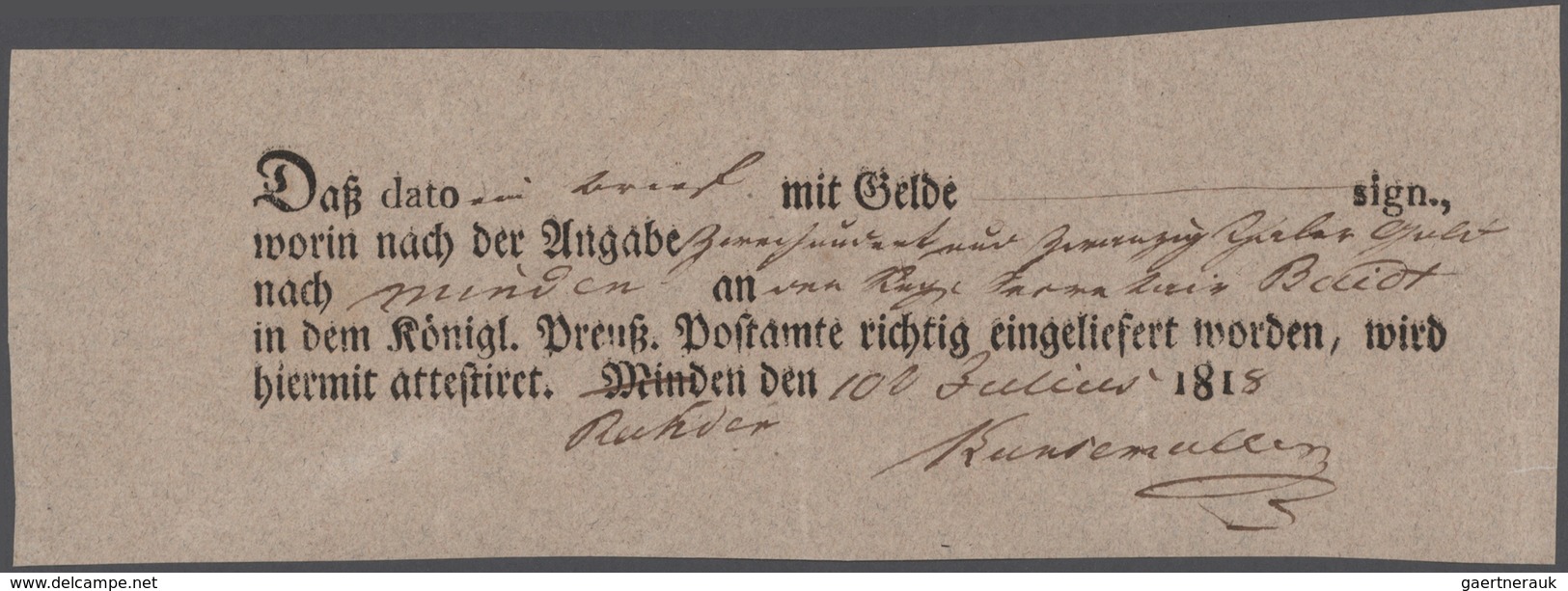 Preußen - Marken Und Briefe: 1788/1871, Minden, Interess. Heimatsammlung Von 52 Belegen Mit Vielen B - Autres & Non Classés