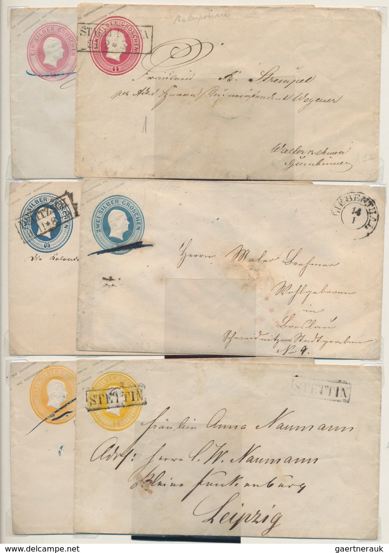 Preußen - Ganzsachen: 1851/1862 (ca.), Sammlung von 48 Ganzsachenumschlägen, vorwiegend gebraucht bz