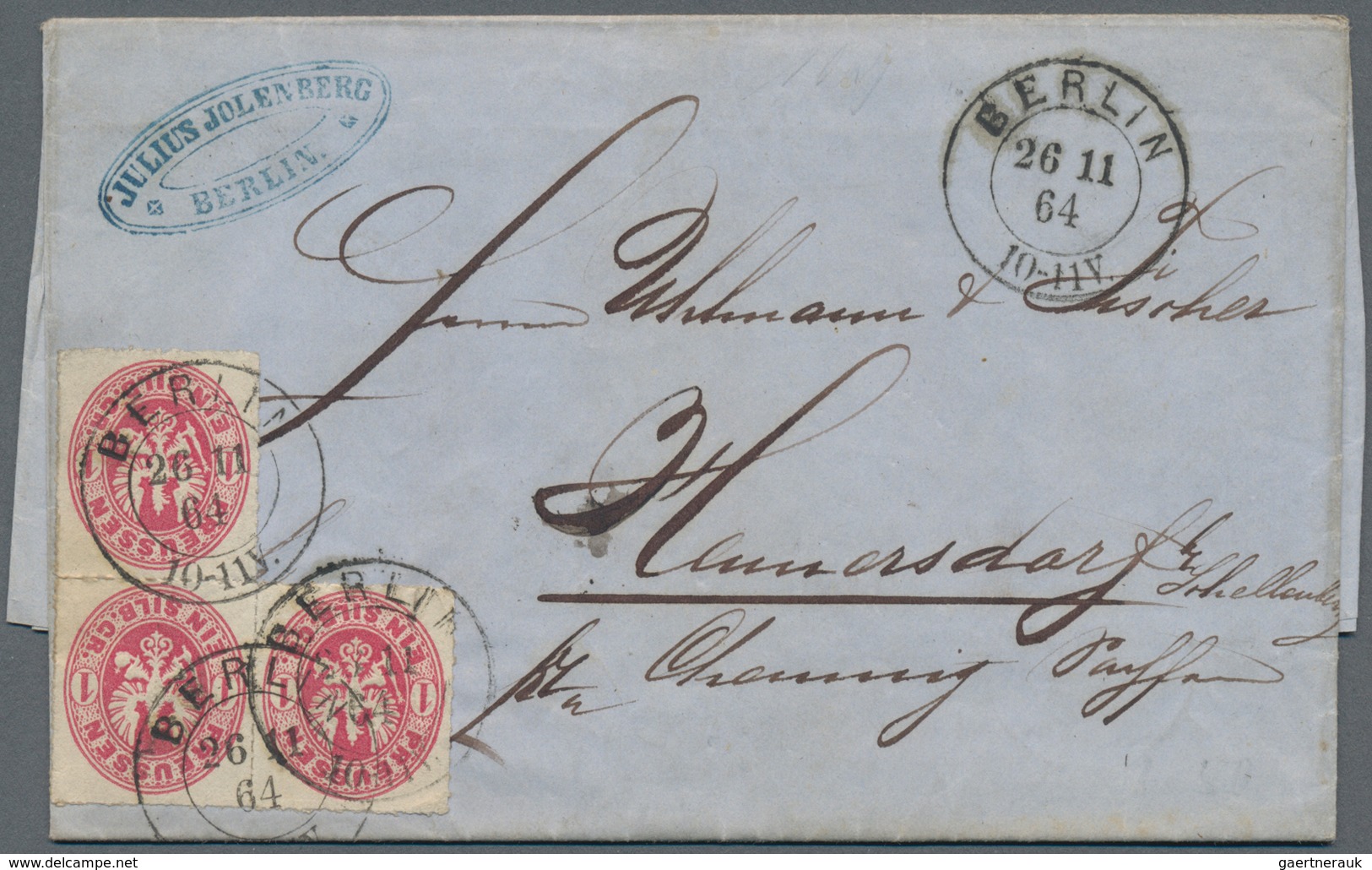 Preußen - Stempel: 1860/1867, 14 Briefe Und Ganzsachen Jeweils Mit BERLIN-Stempeln. Dabei Hufeisenst - Other & Unclassified