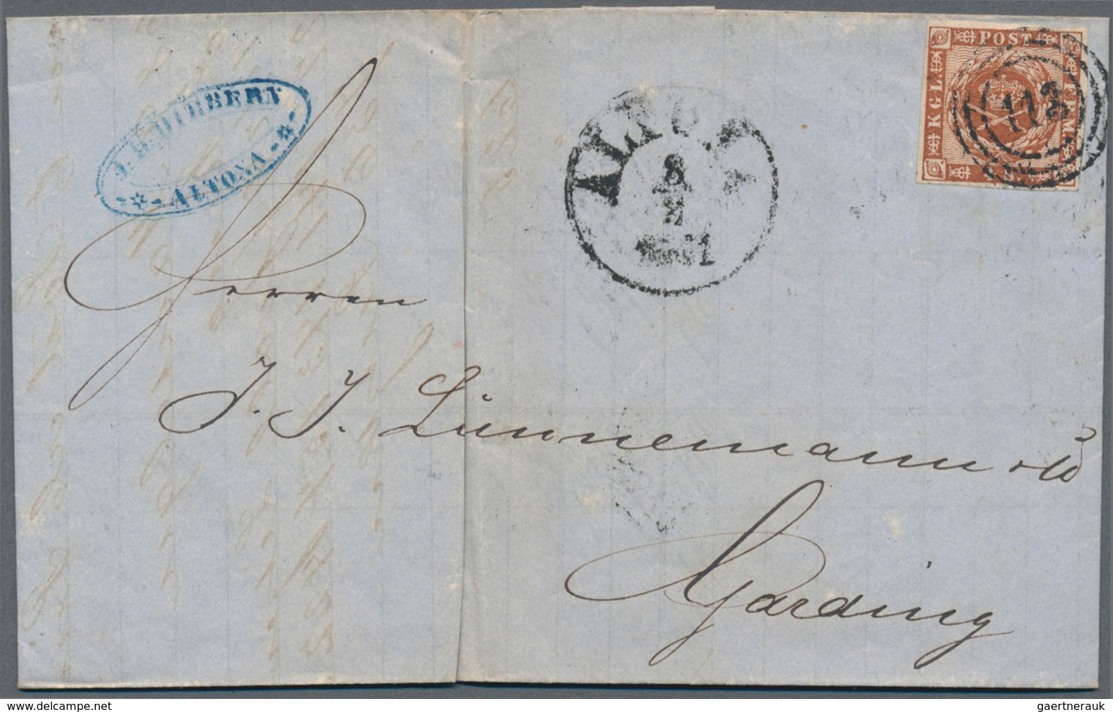 Schleswig-Holstein - Marken Und Briefe: 1855/1861, Sieben Briefe Je Frankiert Mit Dänemark-Marken Un - Autres & Non Classés