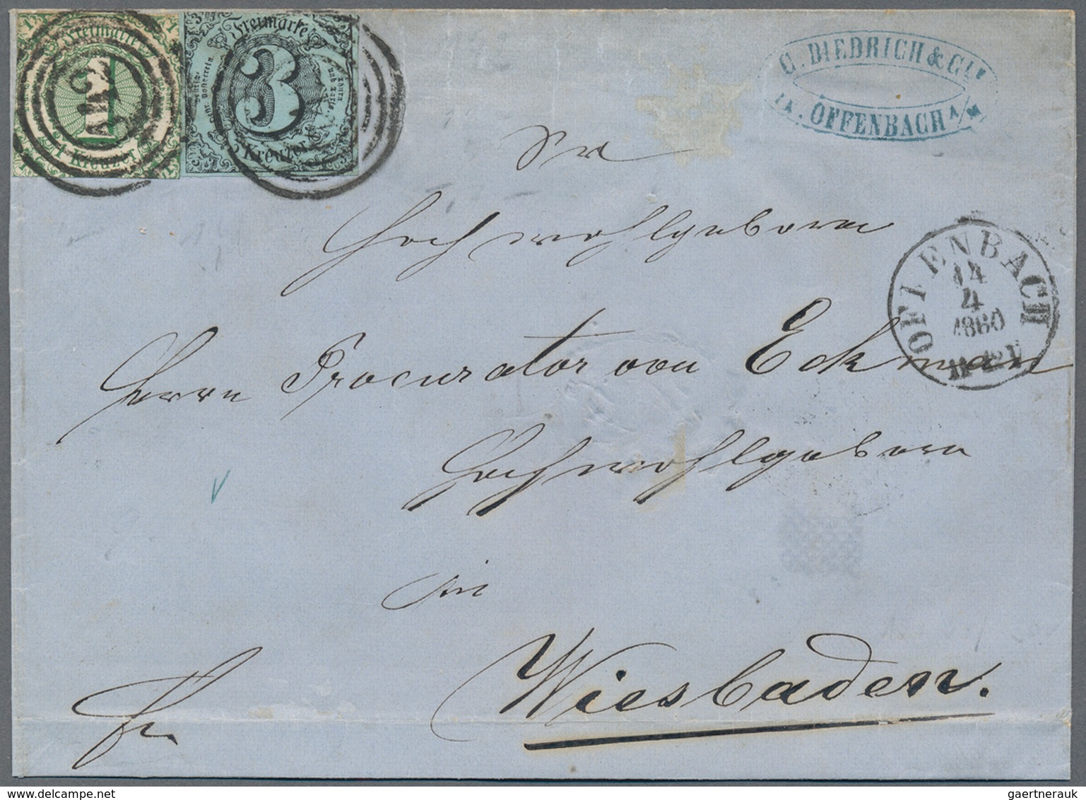 Thurn & Taxis - Marken und Briefe: 1852 - 1864 (ca.), Sammlung von 50 sauberen Belegen in Einzel-, M