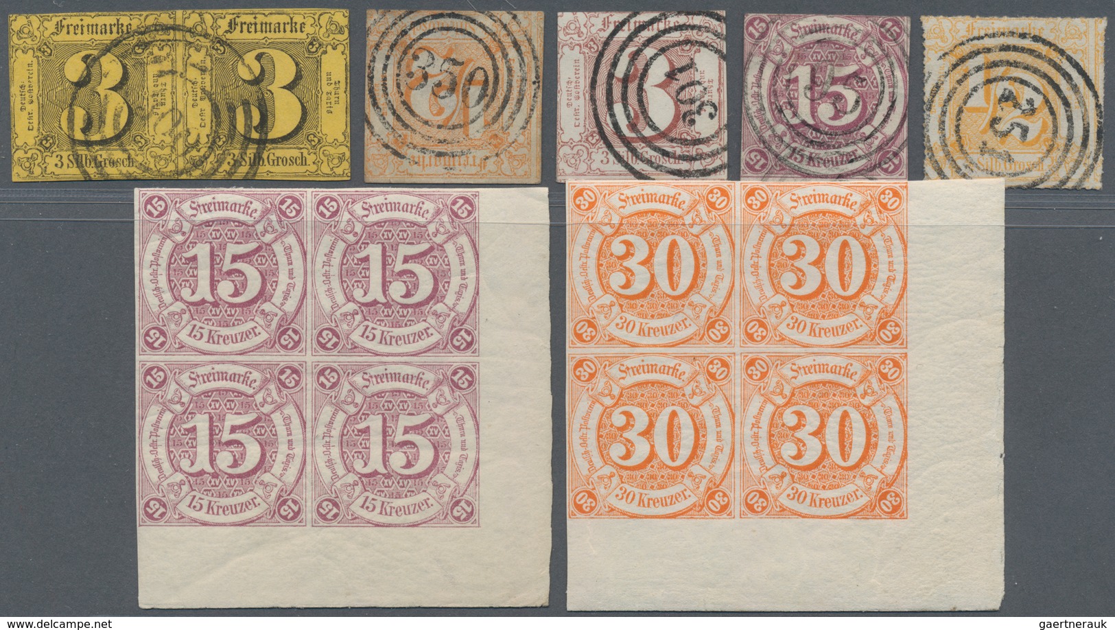 Thurn & Taxis - Marken Und Briefe: 1852/1866, Sammlungsbestand Mit Hunderten Marken Im Steckalbum, D - Sonstige & Ohne Zuordnung