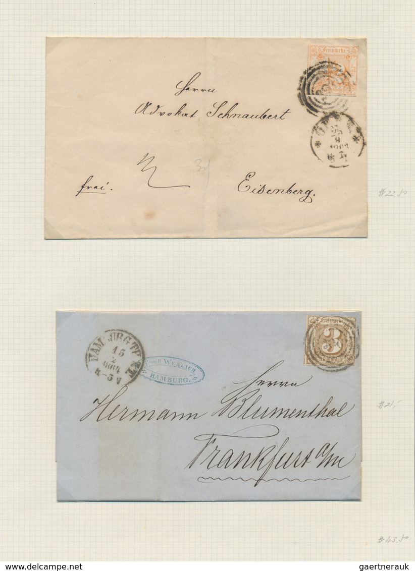 Thurn & Taxis - Marken Und Briefe: 1852/1868, Interessante Sammlung Auf Selbst Gestalteten Blättern - Sonstige & Ohne Zuordnung
