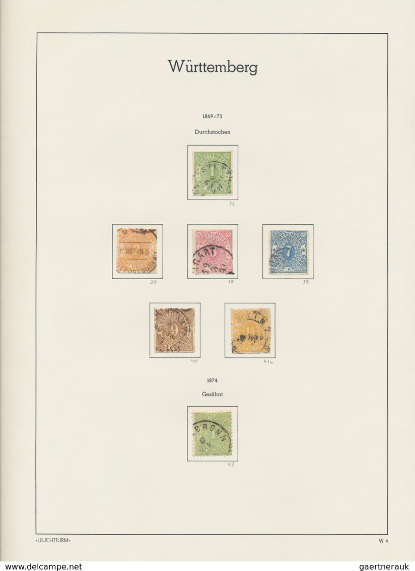 Württemberg - Marken Und Briefe: 1830/1920, Gestempelte Und Ungebrauchte Sammlung Auf Leuchtturm-Blä - Autres & Non Classés