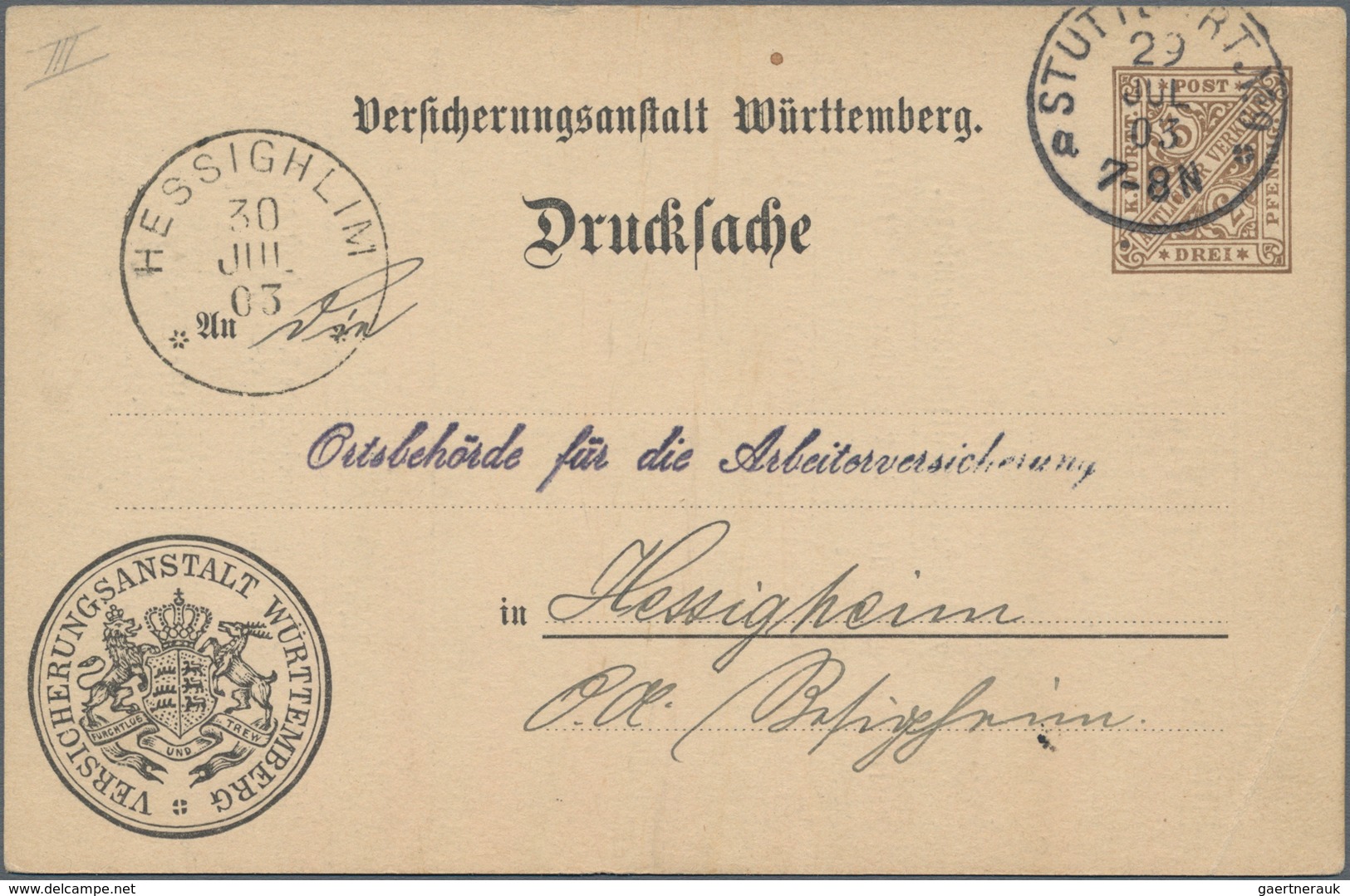 Württemberg - Marken Und Briefe: 1851/1923, Interessante Sammlung Mit Ca. 130 Briefen, Karten Und Ga - Autres & Non Classés