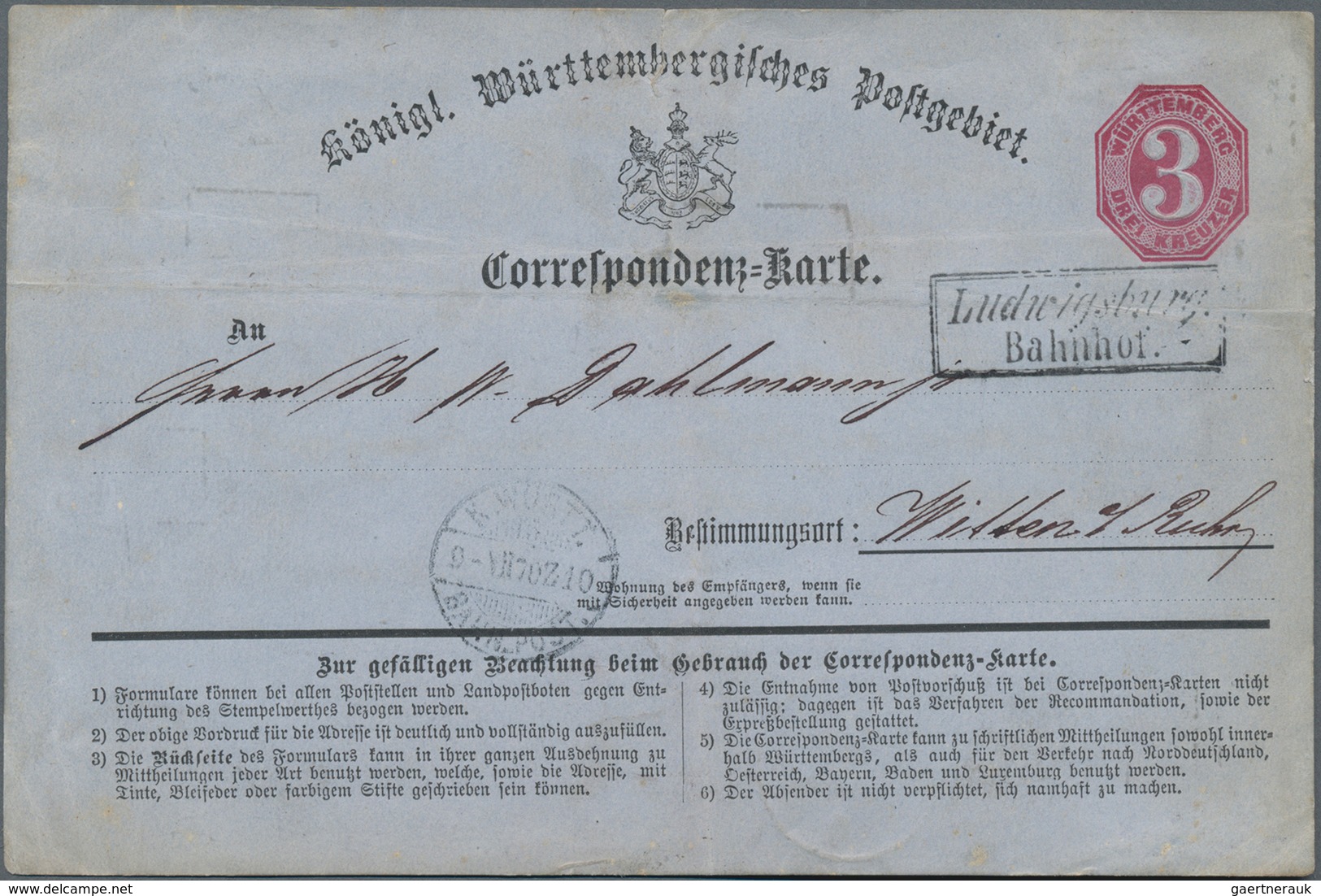 Württemberg - Ganzsachen: 1870-1875, Kollektion Mit 76 Karten Gebraucht Und Ungebraucht, Dabei Besse - Other & Unclassified