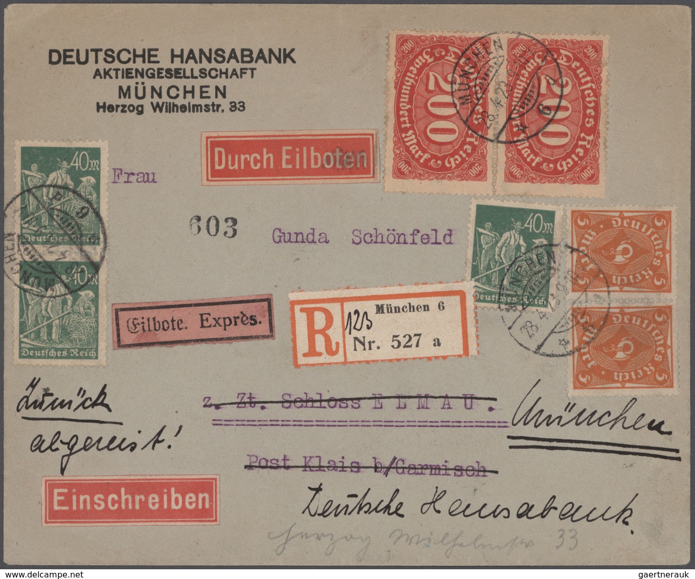 Deutsches Reich: 1872/1932, Interessanter Und Vielseitiger Briefeposten Ab Brustschildausgaben Bis E - Collections