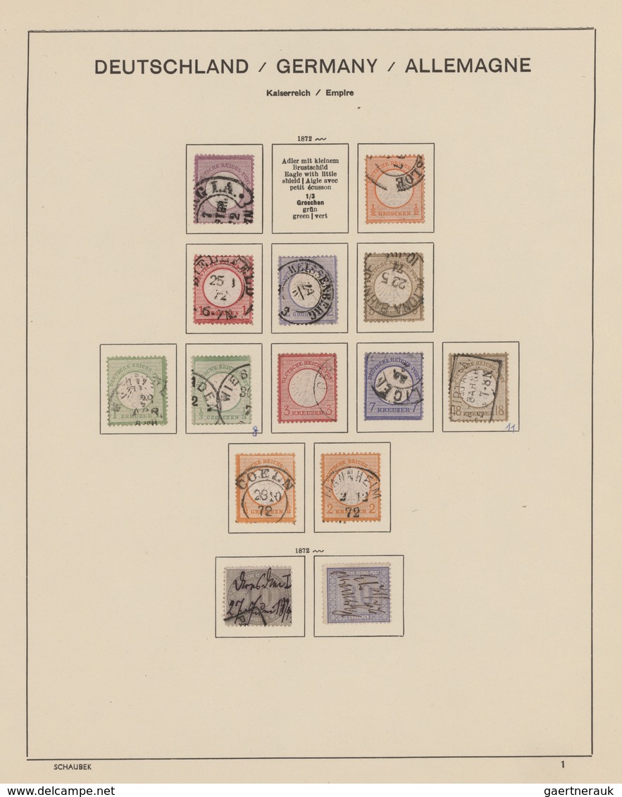 Deutsches Reich: 1872/1945, Schöne Alte, Gestempelte Slg. Auf Schaubek-Vordruckblättern Mit Vielen G - Collections