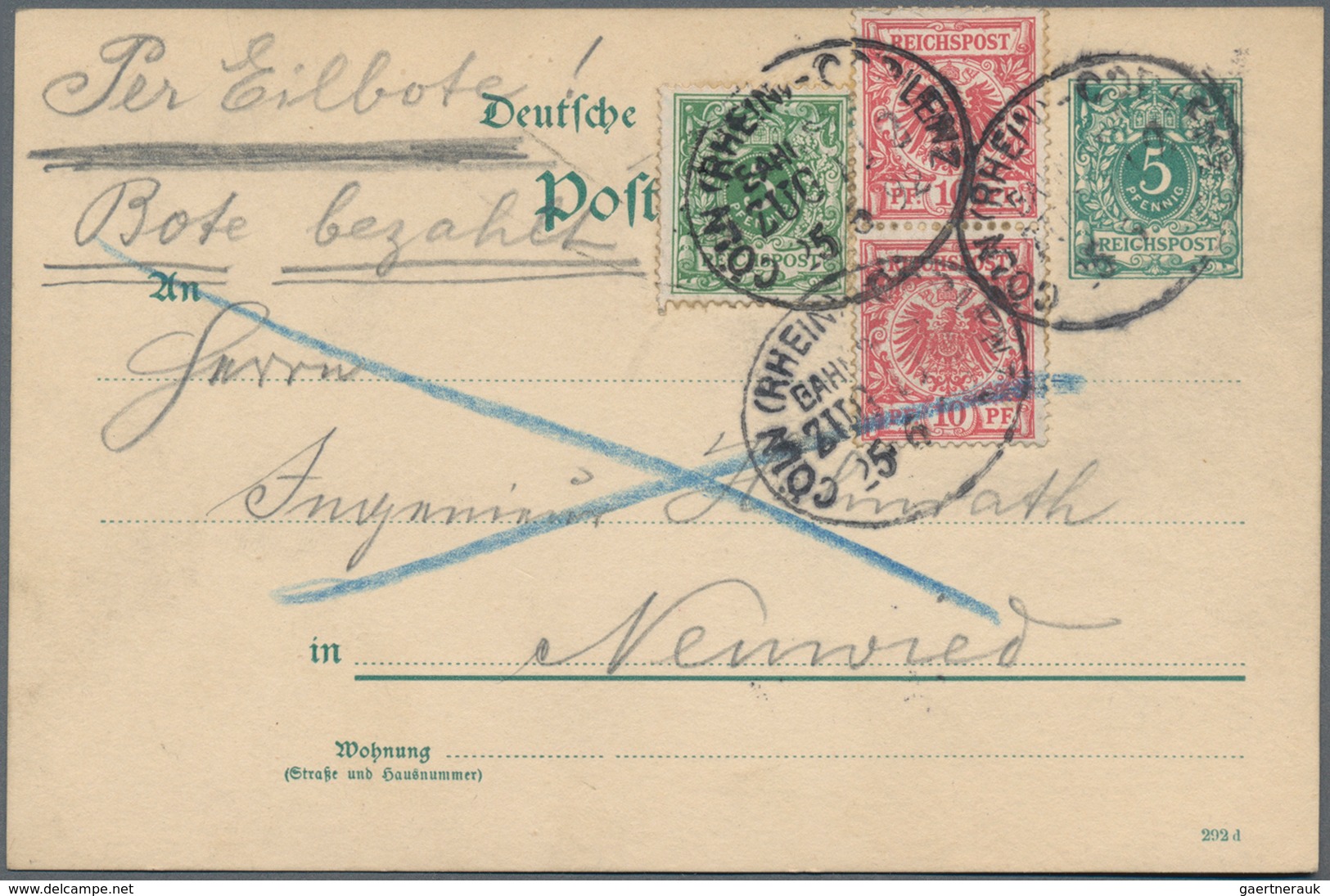 Deutsches Reich: 1875/1900, Sammlungspartie von ca. 210 Briefen, Karten und Ganzsachen mit Frankatur