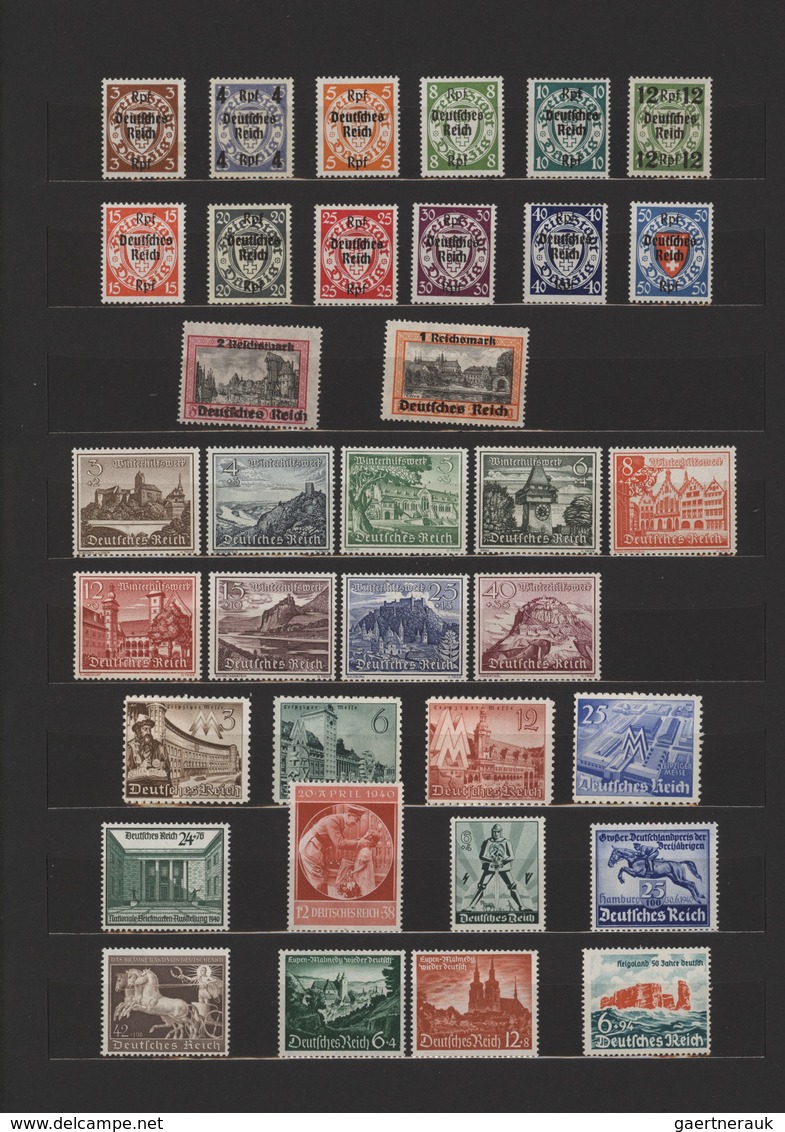 Deutsches Reich: 1880/1945, Parallel Postfrisch Und Gestempelt Geführte Sammlung In Vier Steckbücher - Collections