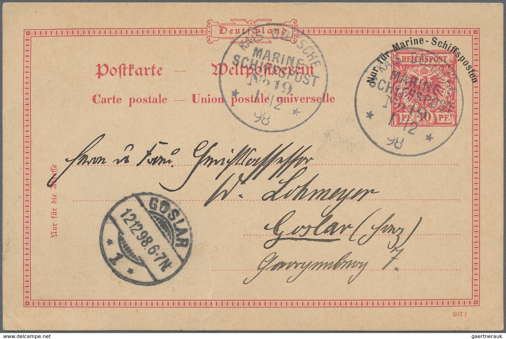 Deutsches Reich: 1898/1944, Partie Von 82 Belegen, Dabei 40 Feldpost WK I, 20 Marine-Schiffspost, 14 - Collections
