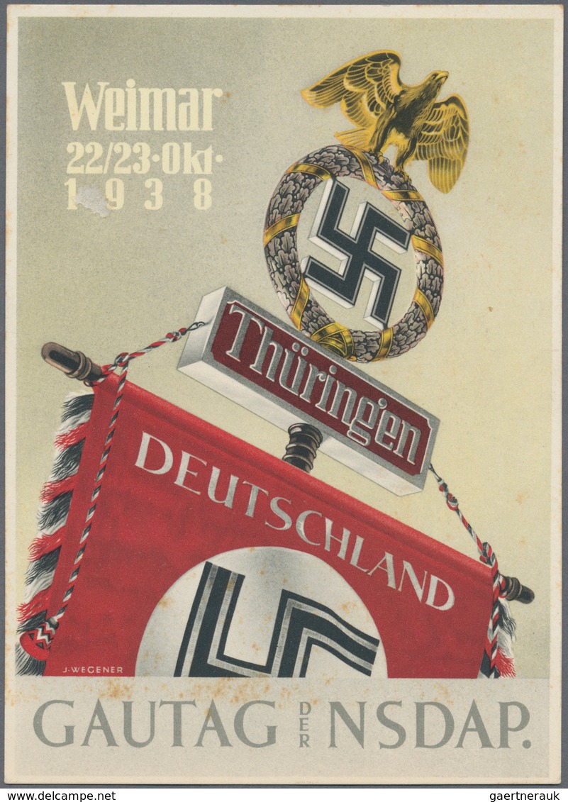 Deutsches Reich: 1936/1941, Partie Von 30 Karten Mit Einschlägiger Thematik, Dabei Propagandakarten - Collections