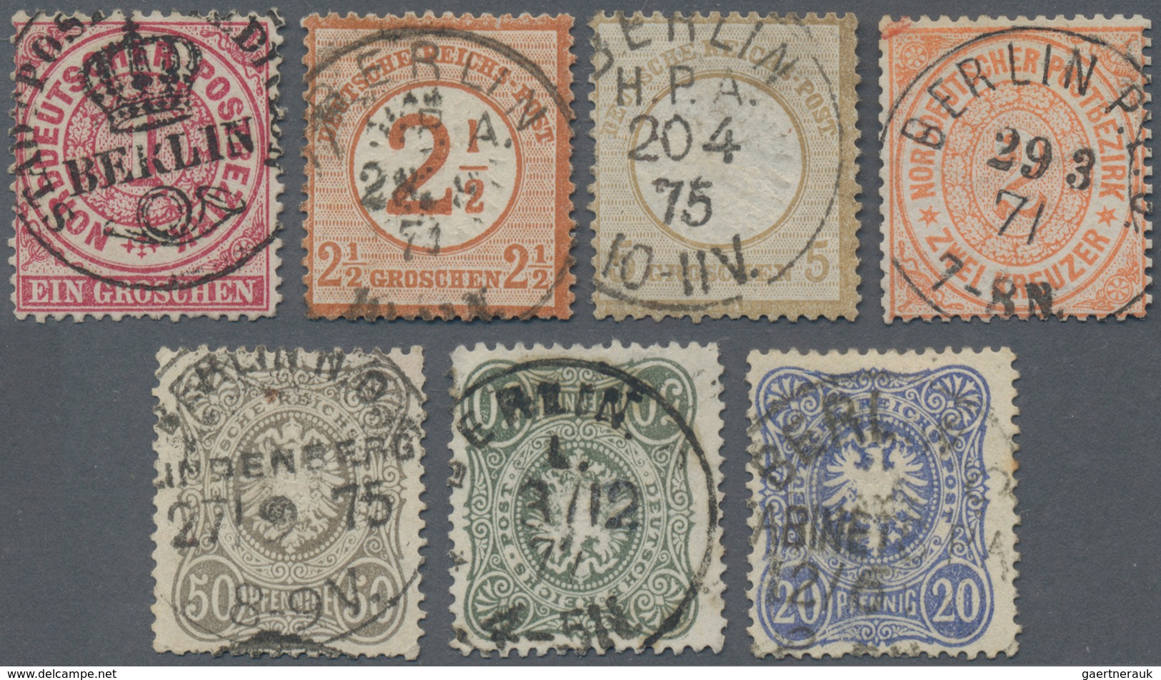 Deutsches Reich - Brustschild: 1871 (und Später). BERLIN-STEMPEL AUF BRUSTSCHILD. Sammlung In Steckb - Collections