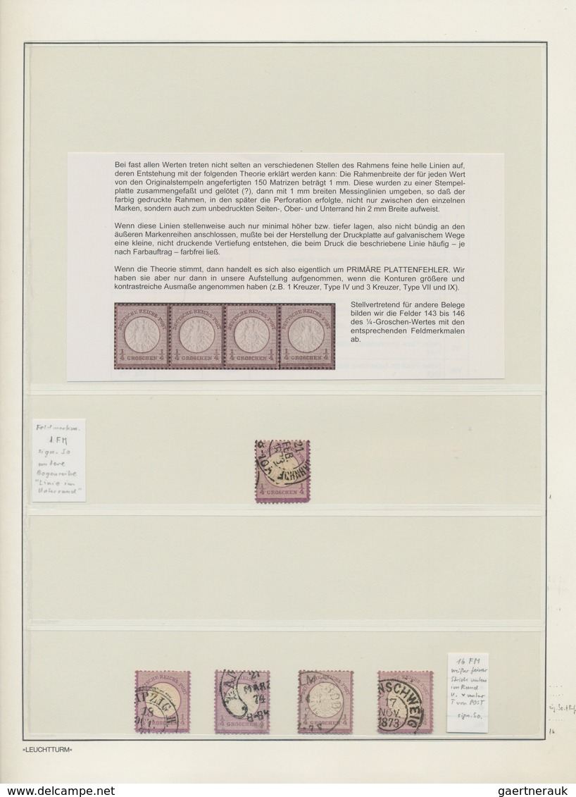 Deutsches Reich - Brustschild: 1872, Schöne Spezialsammlung Der PLATTENFEHLER ¼ Gr. Violett Und 1/3 - Collections