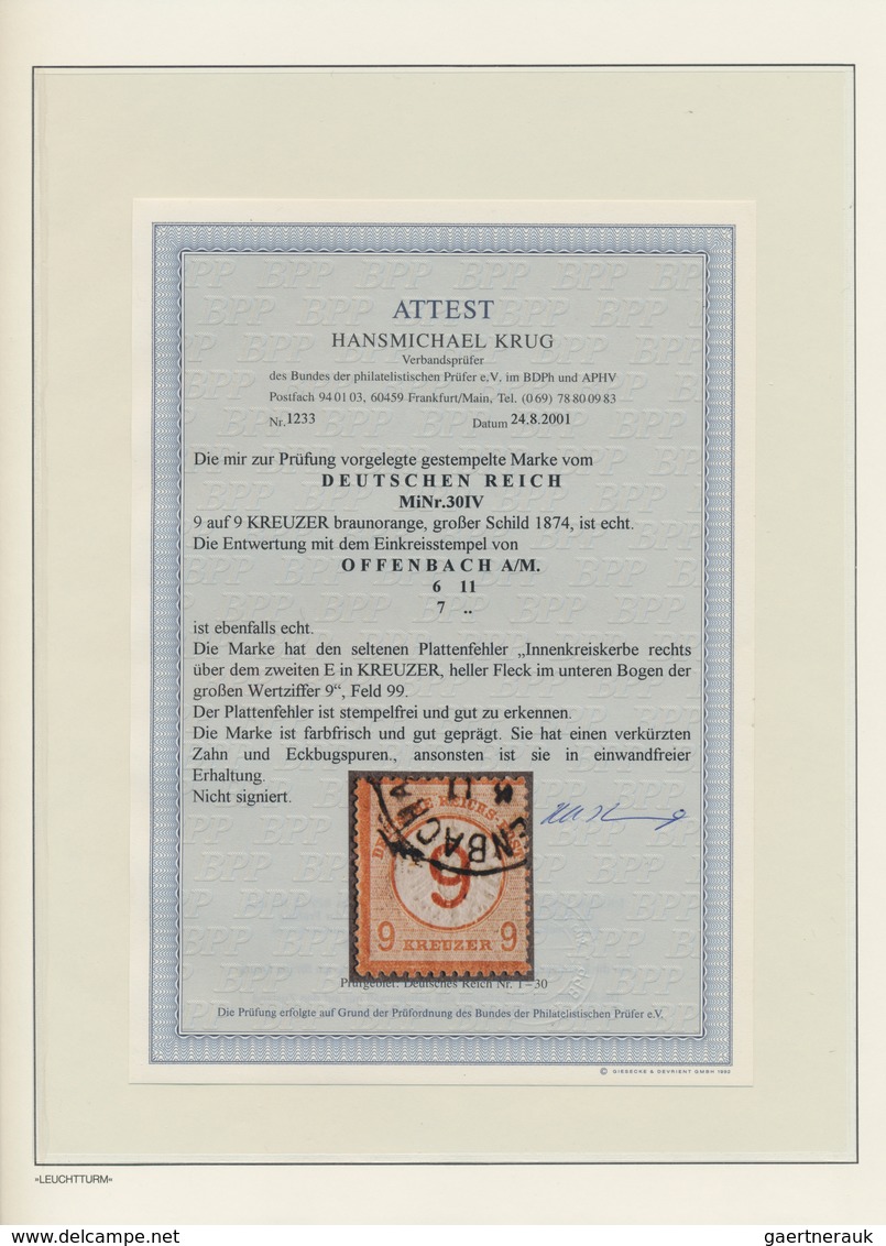 Deutsches Reich - Brustschild: 1872, Schöne Spezialsammlung Der PLATTENFEHLER 7 Kr. Blau, 9 Kr. Rotb - Colecciones