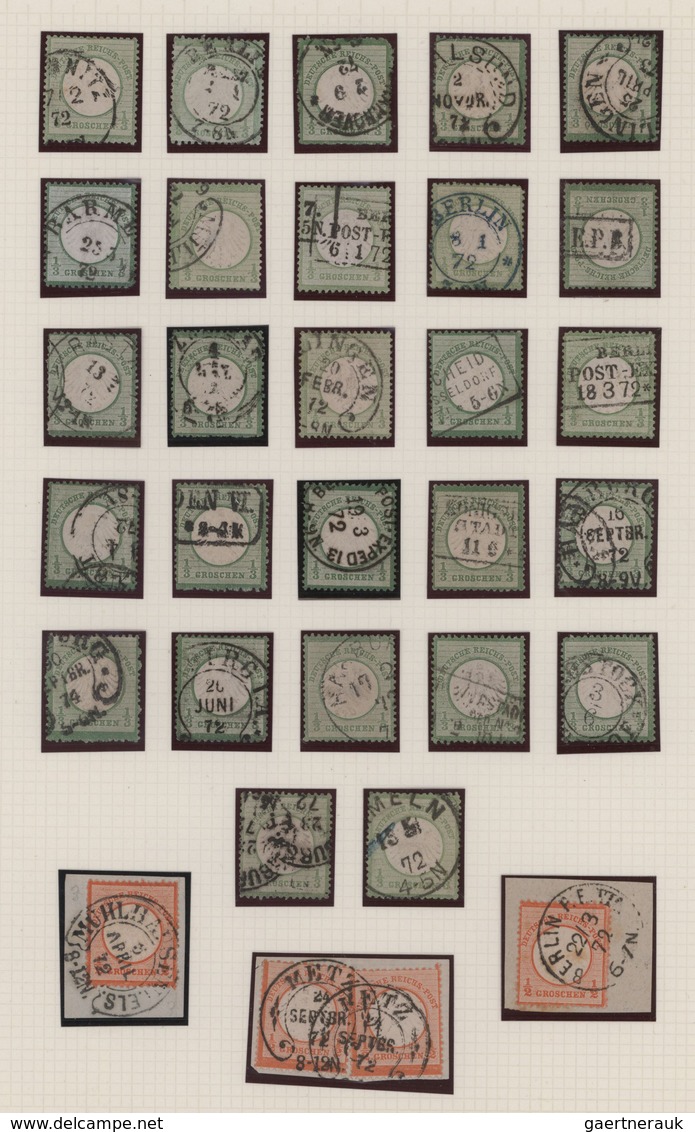 Deutsches Reich - Brustschild: 1872/1874, Umfassende Spezialisierte Sammlung Von 288 Marken KLEINER - Collections