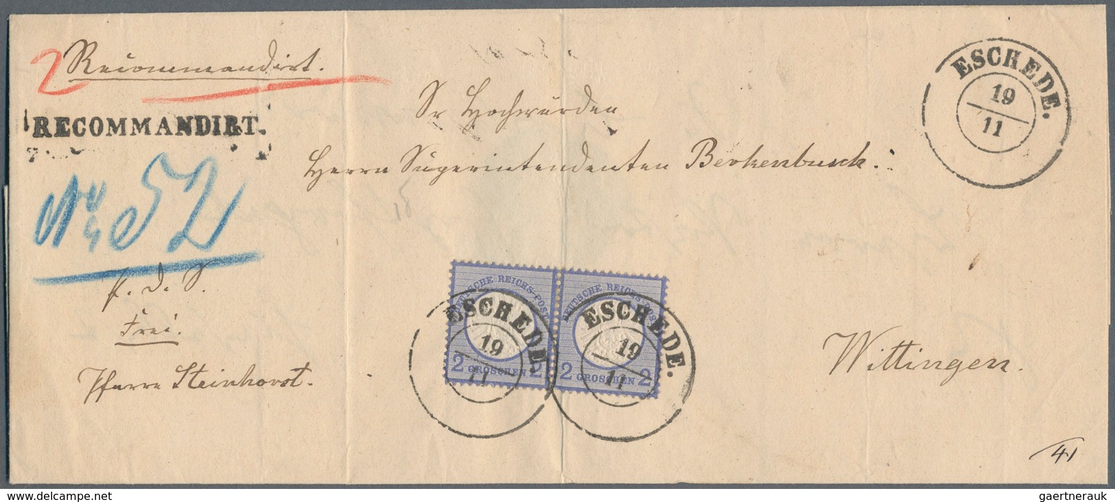 Deutsches Reich - Brustschild: 1872/1875, außergewöhnliche TOP-SAMMLUNG von 151 Briefen und Karten m