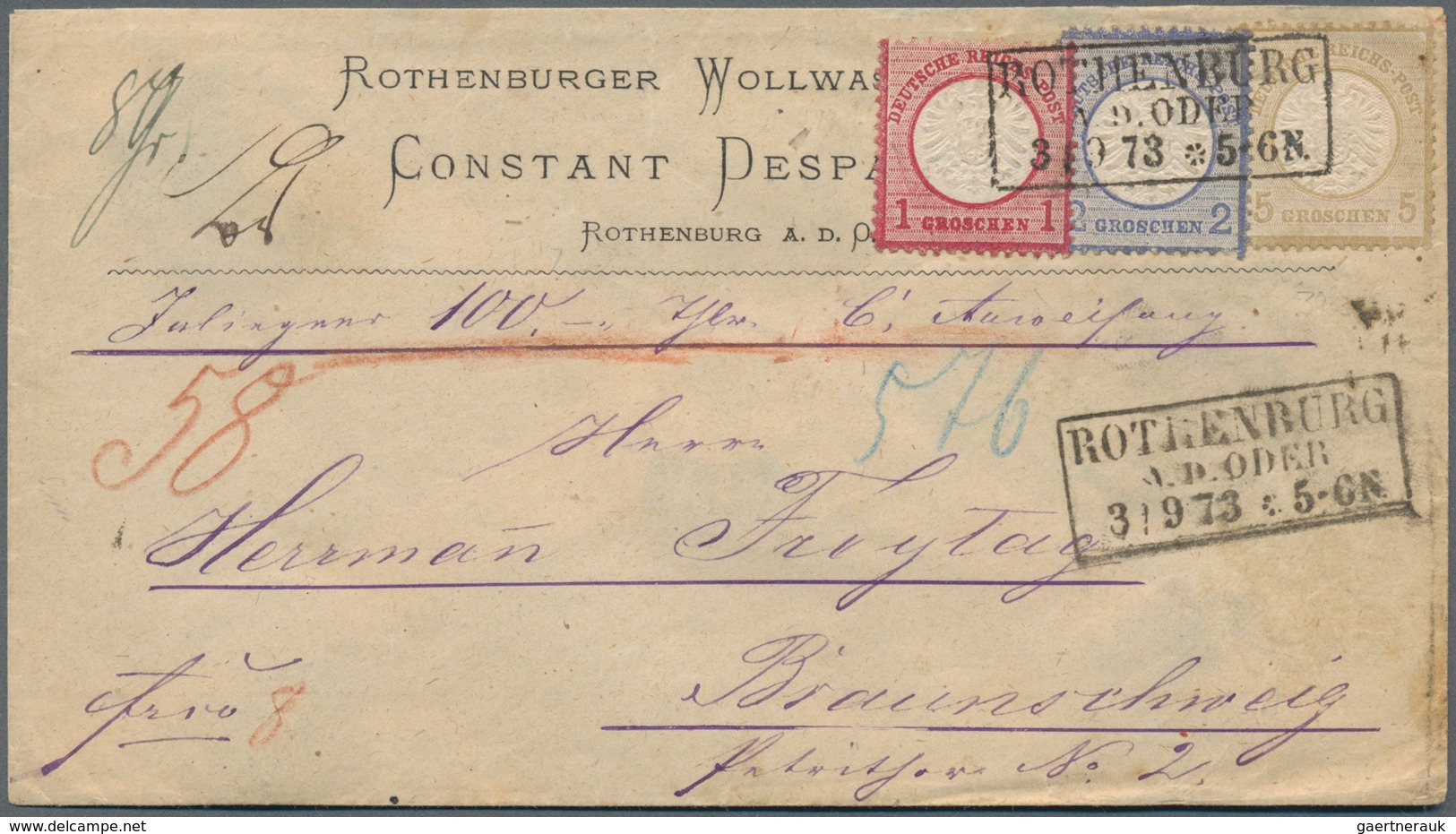 Deutsches Reich - Brustschild: 1872/1875, außergewöhnliche TOP-SAMMLUNG von 151 Briefen und Karten m