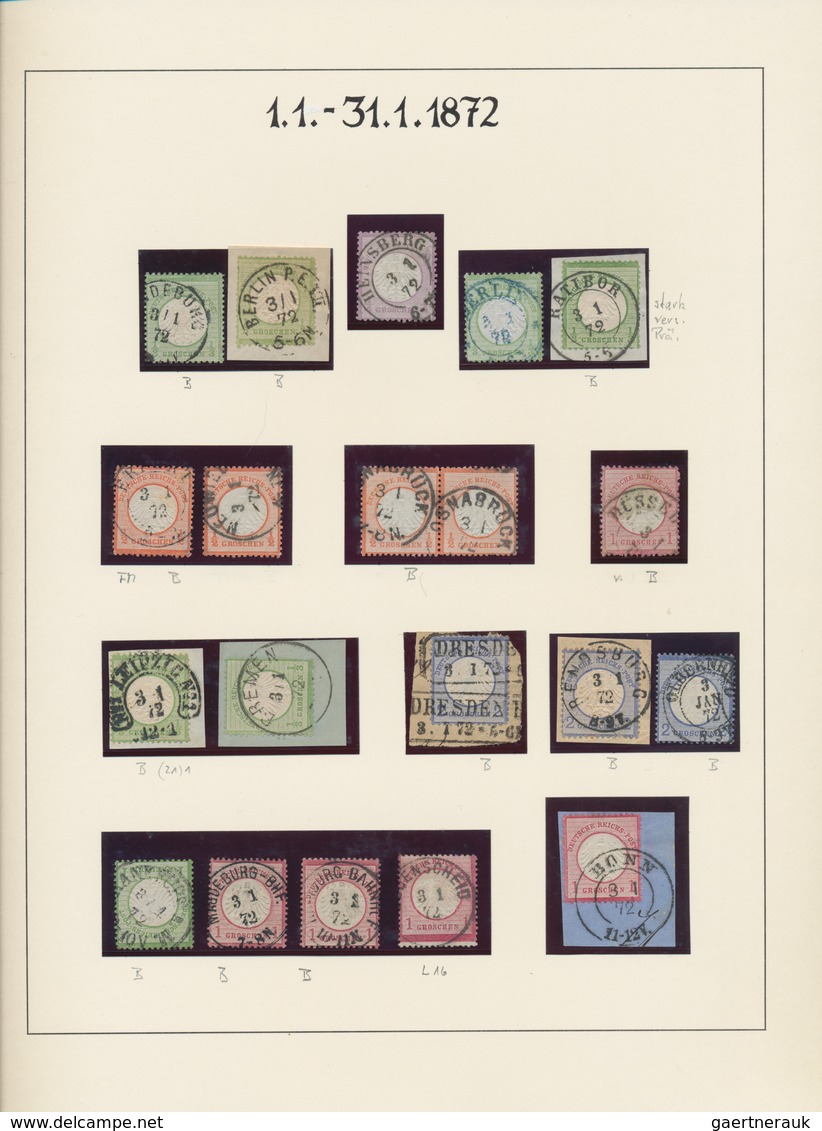 Deutsches Reich - Brustschild: 1872/1875, BRUSTSCHILD-STEMPEL-SPEZIALSAMMLUNG In Drei Ringbindern, S - Collections