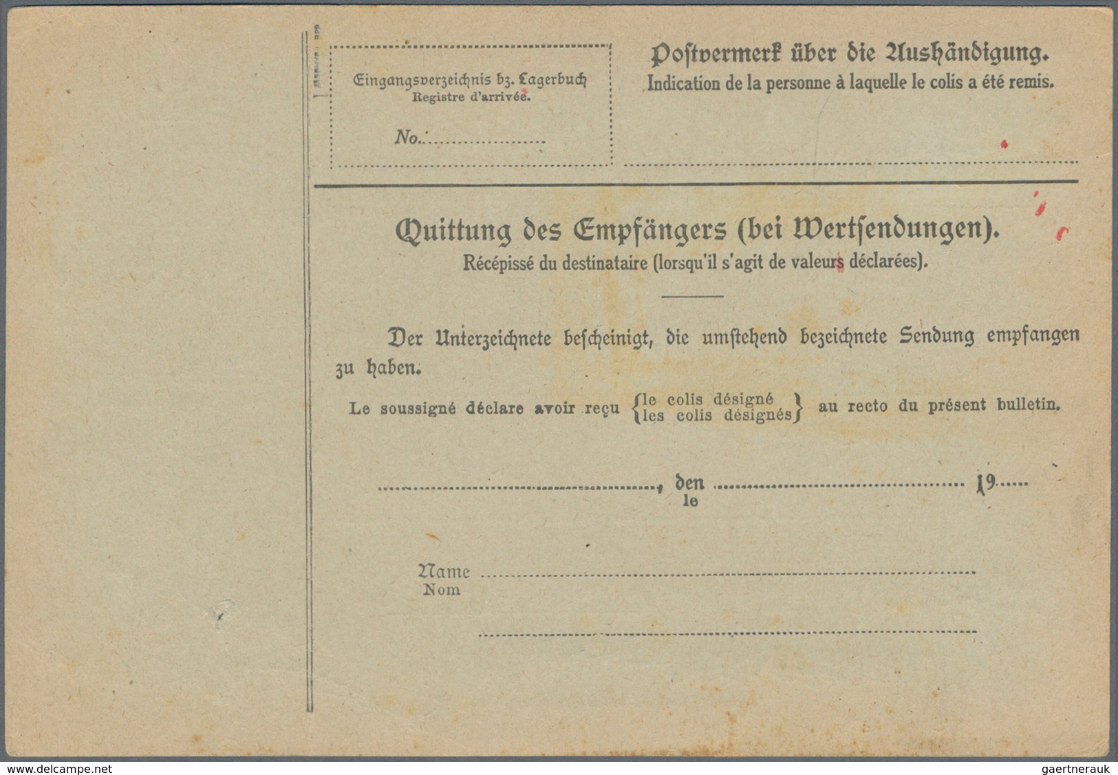 Deutsches Reich - Germania: 1919/1922 (dabei 2 Stücke aus 1891). Lot von 13 meist besseren Paketkart