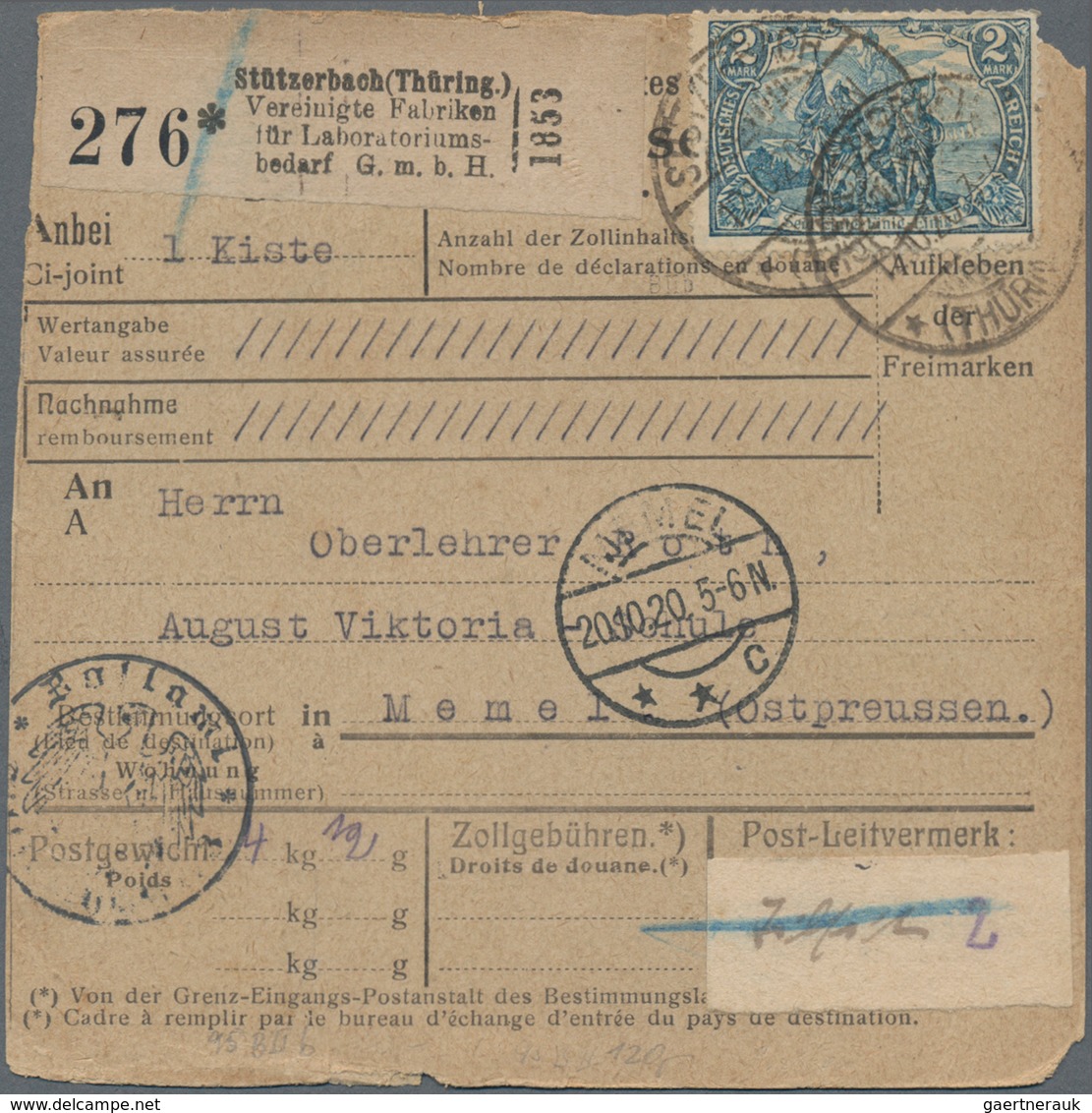 Deutsches Reich - Germania: 1919/1922 (dabei 2 Stücke aus 1891). Lot von 13 meist besseren Paketkart