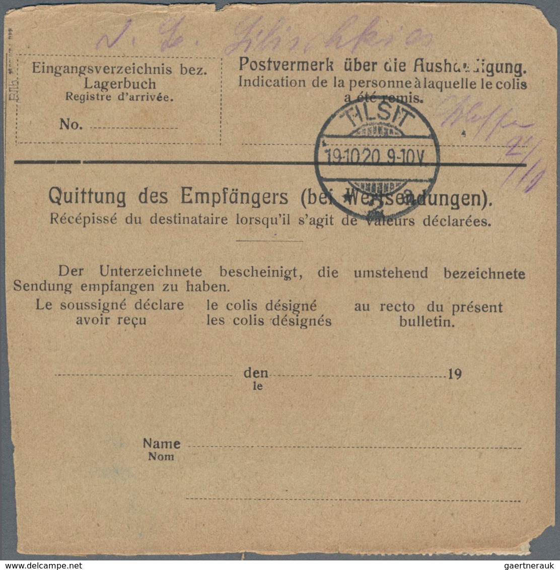 Deutsches Reich - Germania: 1919/1922 (dabei 2 Stücke aus 1891). Lot von 13 meist besseren Paketkart