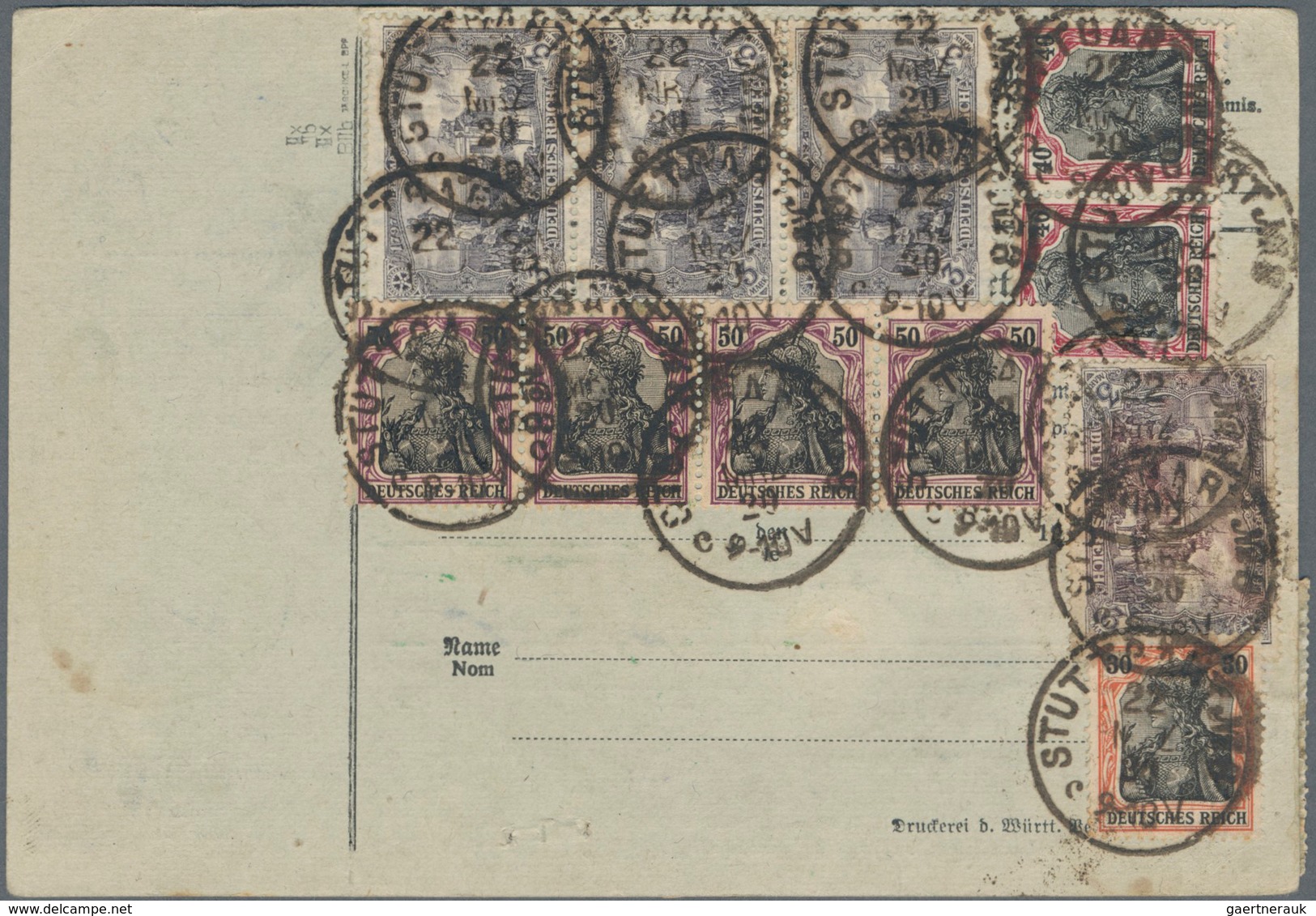 Deutsches Reich - Germania: 1919/1922 (dabei 2 Stücke aus 1891). Lot von 13 meist besseren Paketkart