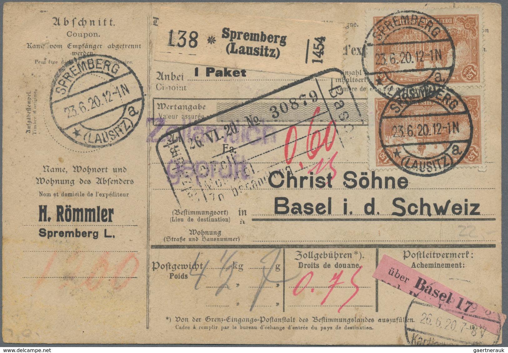 Deutsches Reich - Germania: 1920 - 1922, 9 Interessante Paketkarten Mit Diversen Frankaturen, Teils - Collections