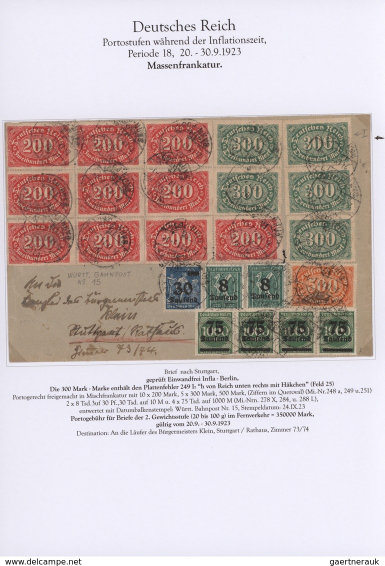 Deutsches Reich - Inflation: 1916/1923, Portostufen-Sammlung Mit Ca. 120 Briefen Auf Instruktiv Besc - Collections