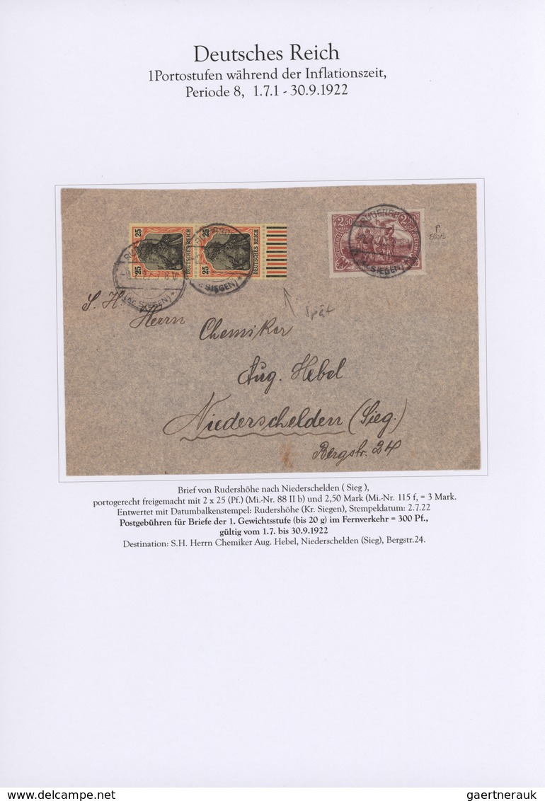 Deutsches Reich - Inflation: 1916/1923, Portostufen-Sammlung Mit Ca. 120 Briefen Auf Instruktiv Besc - Collections