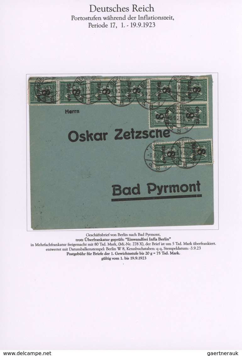 Deutsches Reich - Inflation: 1916/1923, Portostufen-Sammlung mit ca. 120 Briefen auf instruktiv besc