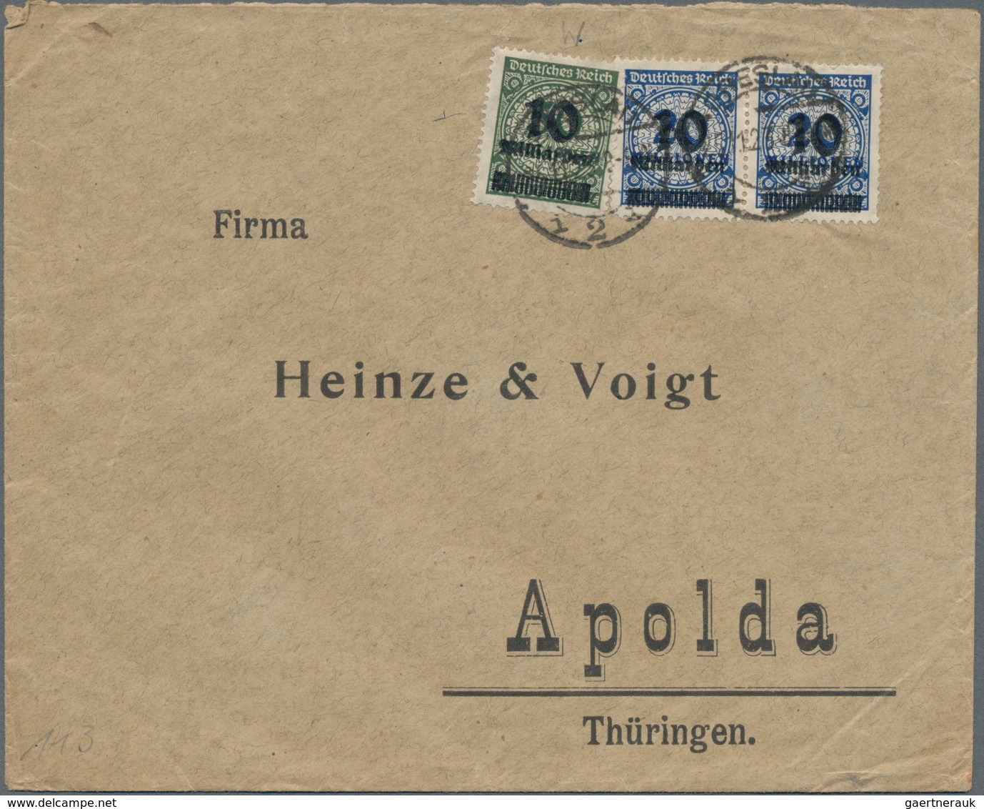 Deutsches Reich - Inflation: 1919/1923, vielseitige Partie von ca. 270 Briefen, Karten und Ganzsache