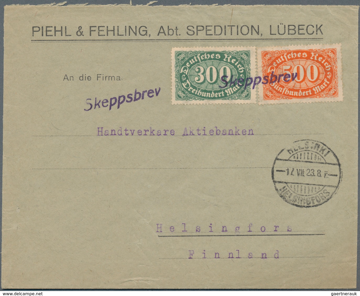 Deutsches Reich - Inflation: 1921/1923, BESONDERE FRANKATUREN/STEMPEL ETC., außergewöhnliche Sammlun