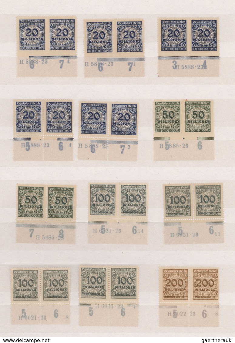 Deutsches Reich - Inflation: 1921/1923, Postfrische Sammlung Von 84 Unterrandpaaren Mit Hausauftrags - Collections