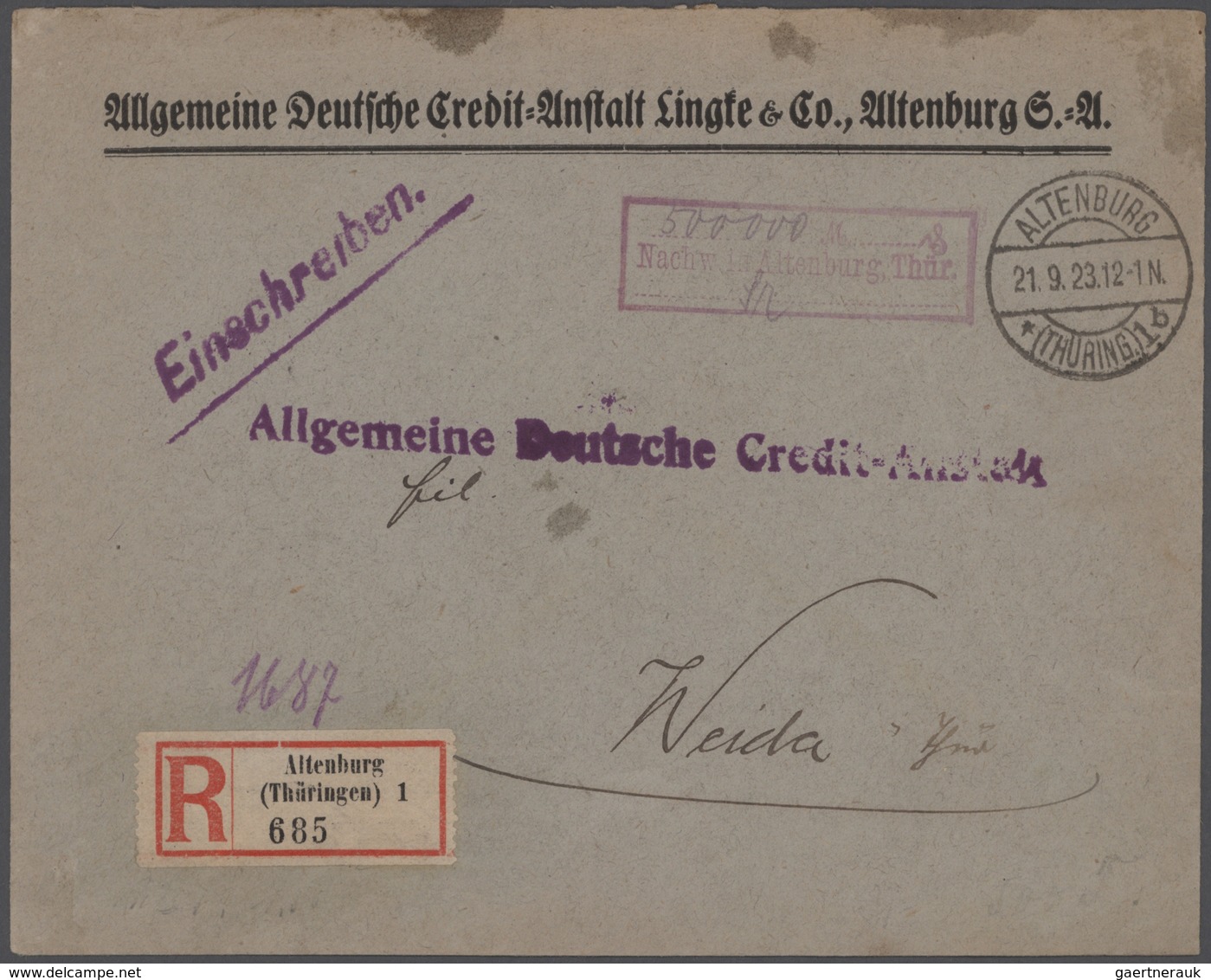 Deutsches Reich - Inflation: 1922/1923, Partie Von Ca. 60 Belegen "Gebühr Bezahlt" Bzw. Freistempler - Collections