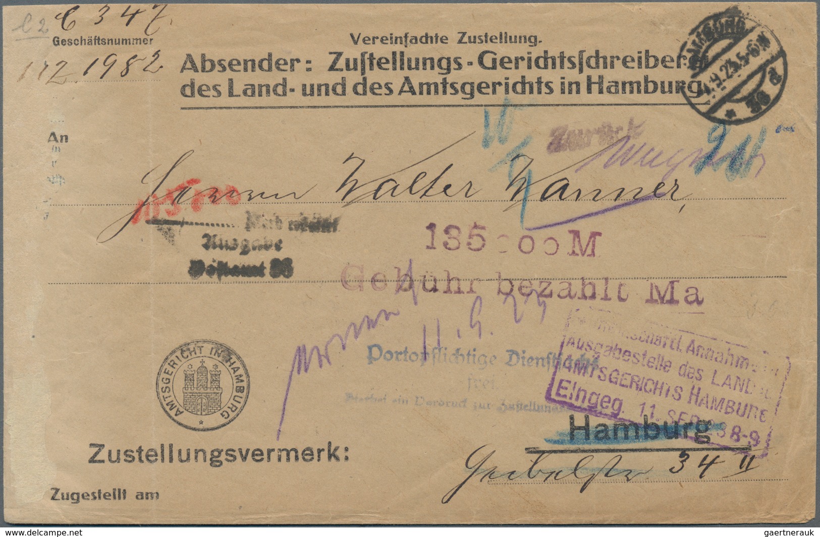 Deutsches Reich - Inflation: 1923, GEBÜHR BEZAHLT, außergewöhnliche Sammlung von 81 Bedarfsbelegen m