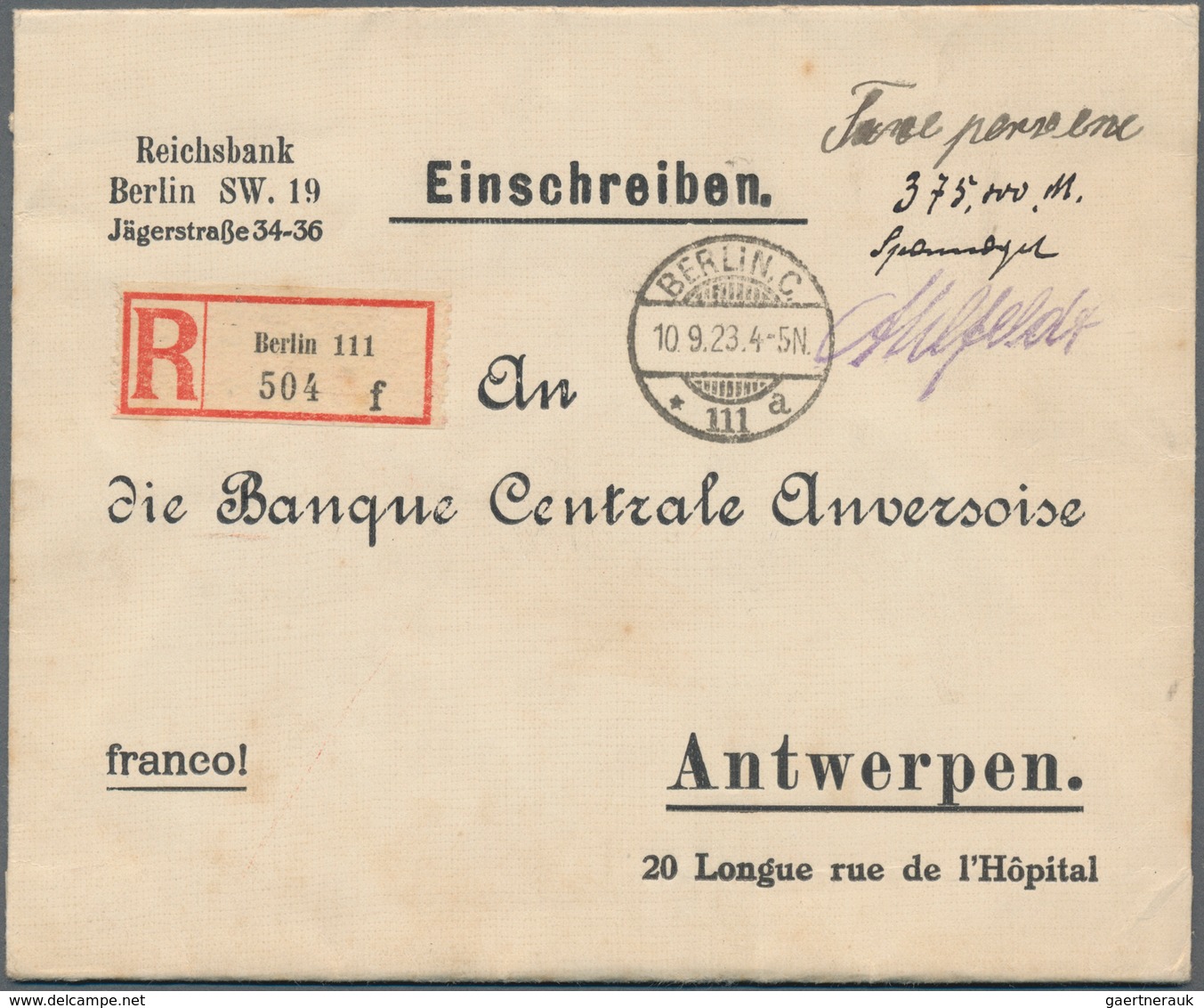Deutsches Reich - Inflation: 1923, GEBÜHR BEZAHLT, außergewöhnliche Sammlung von 81 Bedarfsbelegen m