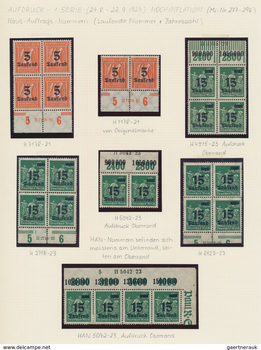Deutsches Reich - Inflation: 1923, Hochinflation, Umfangreiche Postfrische Spezialsammlung Von Fast - Sammlungen