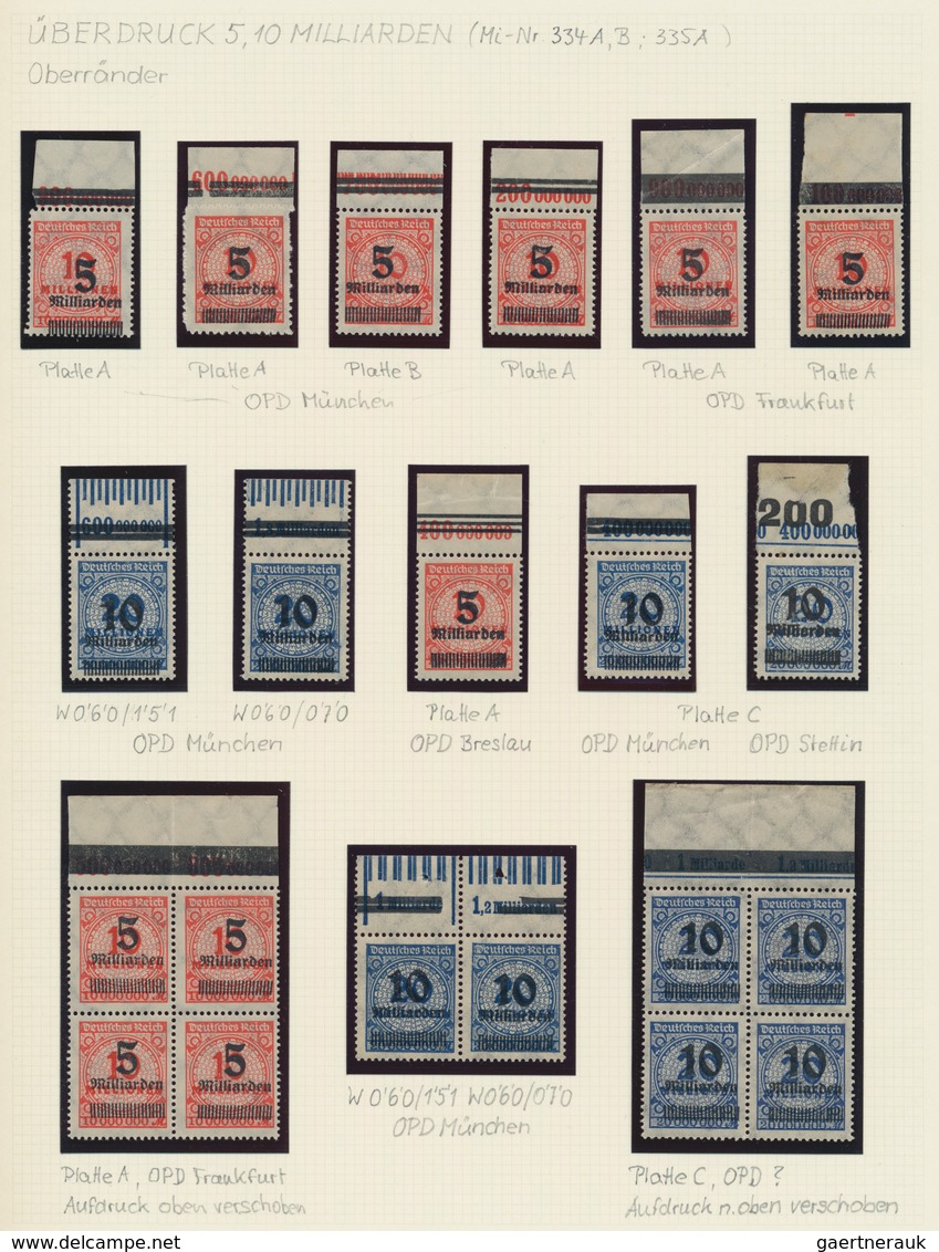 Deutsches Reich - Inflation: 1923, Hochinflation, umfangreiche postfrische Spezialsammlung von fast